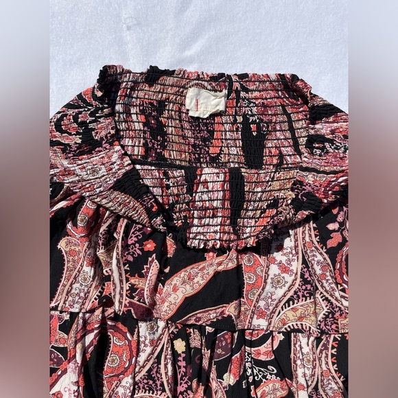 Anthropologie Myla Smocked Tiered Mini Skirt Size Small Paisley Print - Picture 7 of 13